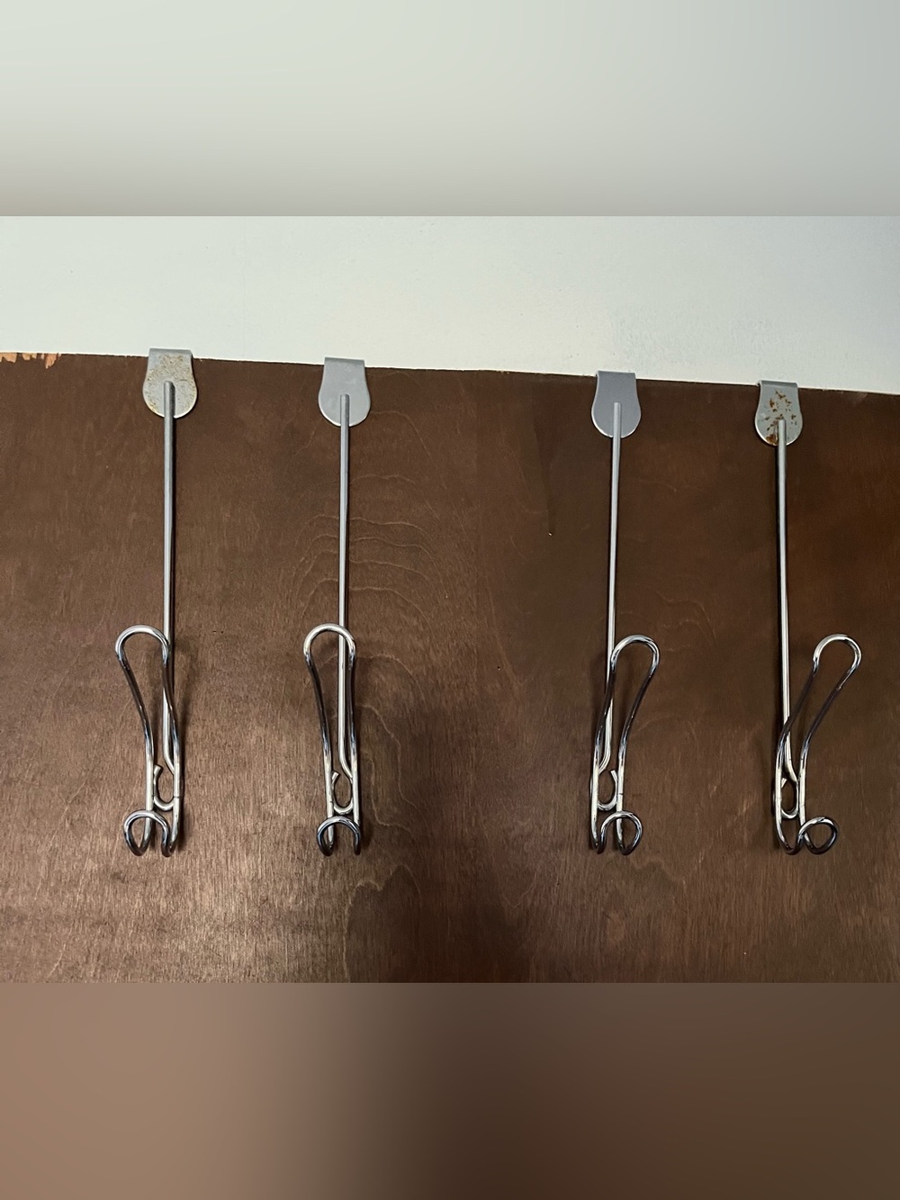 Over-the-Door Chrome Hook Rack - Set of 4